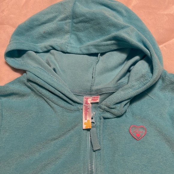 NWT Girls Swim terry cloth zip cover up size 10/12 - Picture 2 of 5